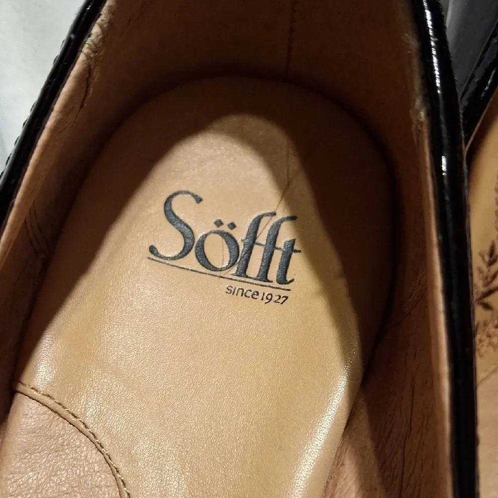 Sofft Black Flats Square Toe Slip-On